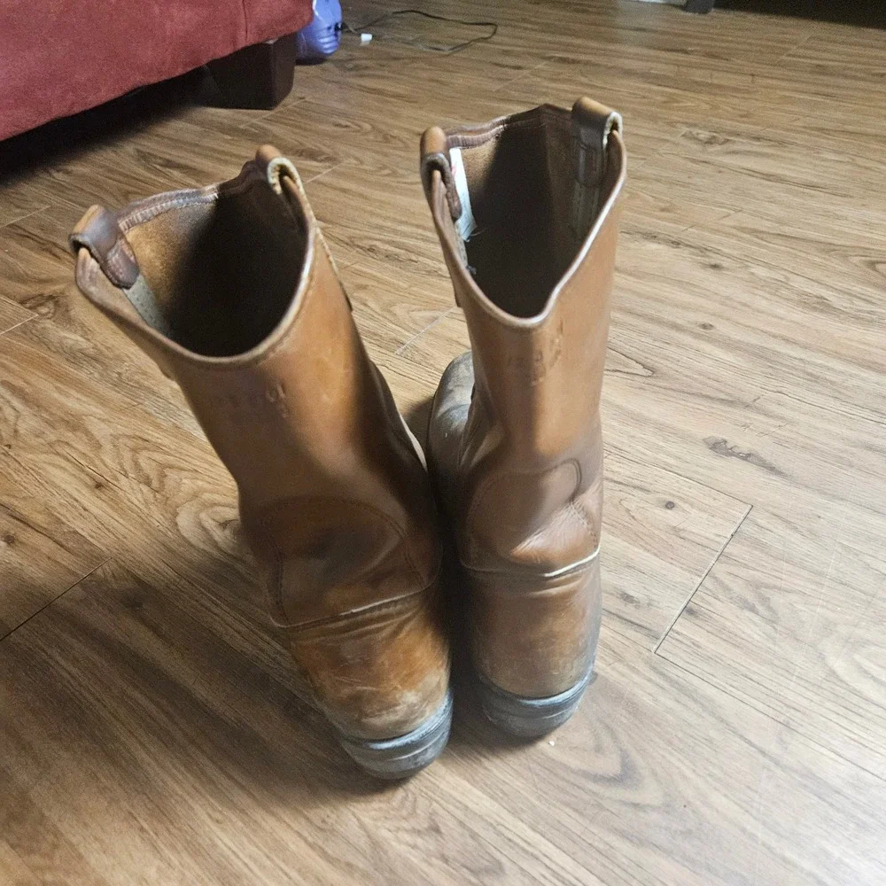 Red Wing Pecos 2231 Brown Leather Steel Toe Work Boots Mens 12 B Vibram Sole USA